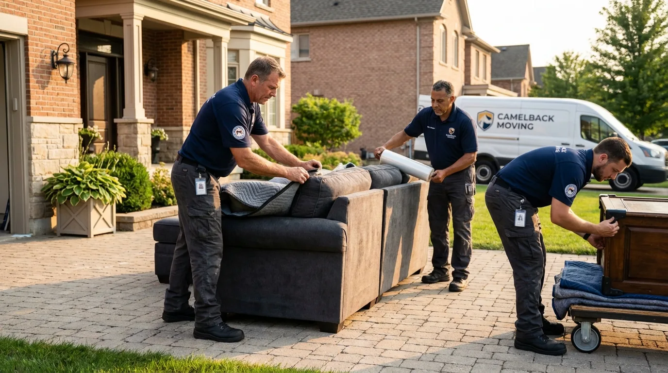 Large estate moving crew wrapping furniture in Watkinsville, GA