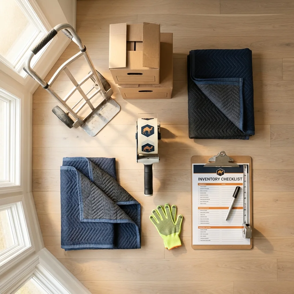 Professional moving supplies and packing materials layout for Watkinsville residential relocations