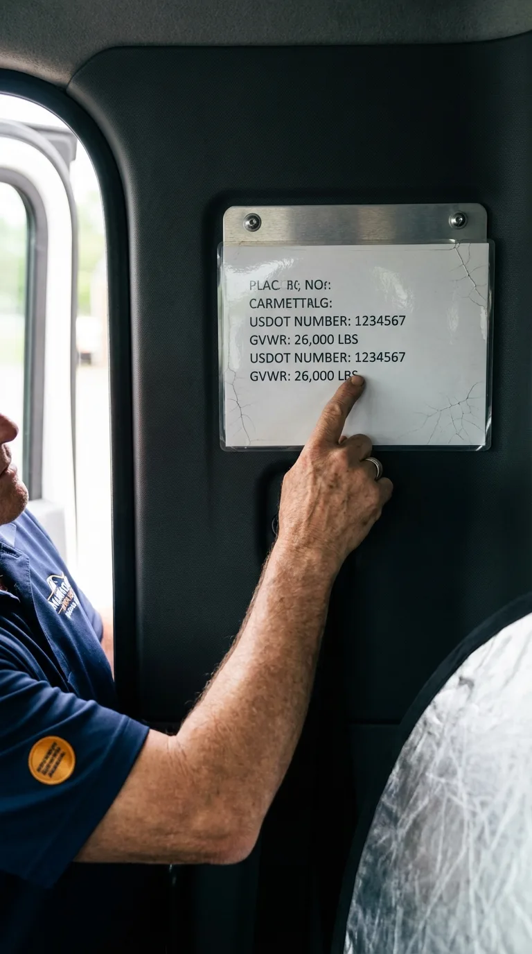 USDOT licensing placard verification in Watkinsville